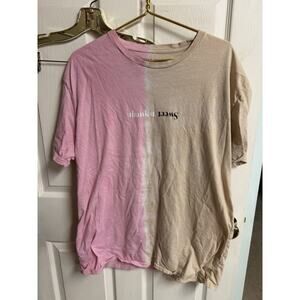 Ariana Grande Two-Tone Pink and Cream Graphic Tee